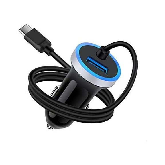 Type C Car Charger Fast Charging Cigarette Lighter Adapter for Samsung Galaxy S24 S23 S22 S21 Ultra 5G S20 FE Note 20,A13 A14 A15 A53 A54, Moto G Stylus G 5G ,Pixel 8 7 6 8A 7A 6A&3FT USB Cable