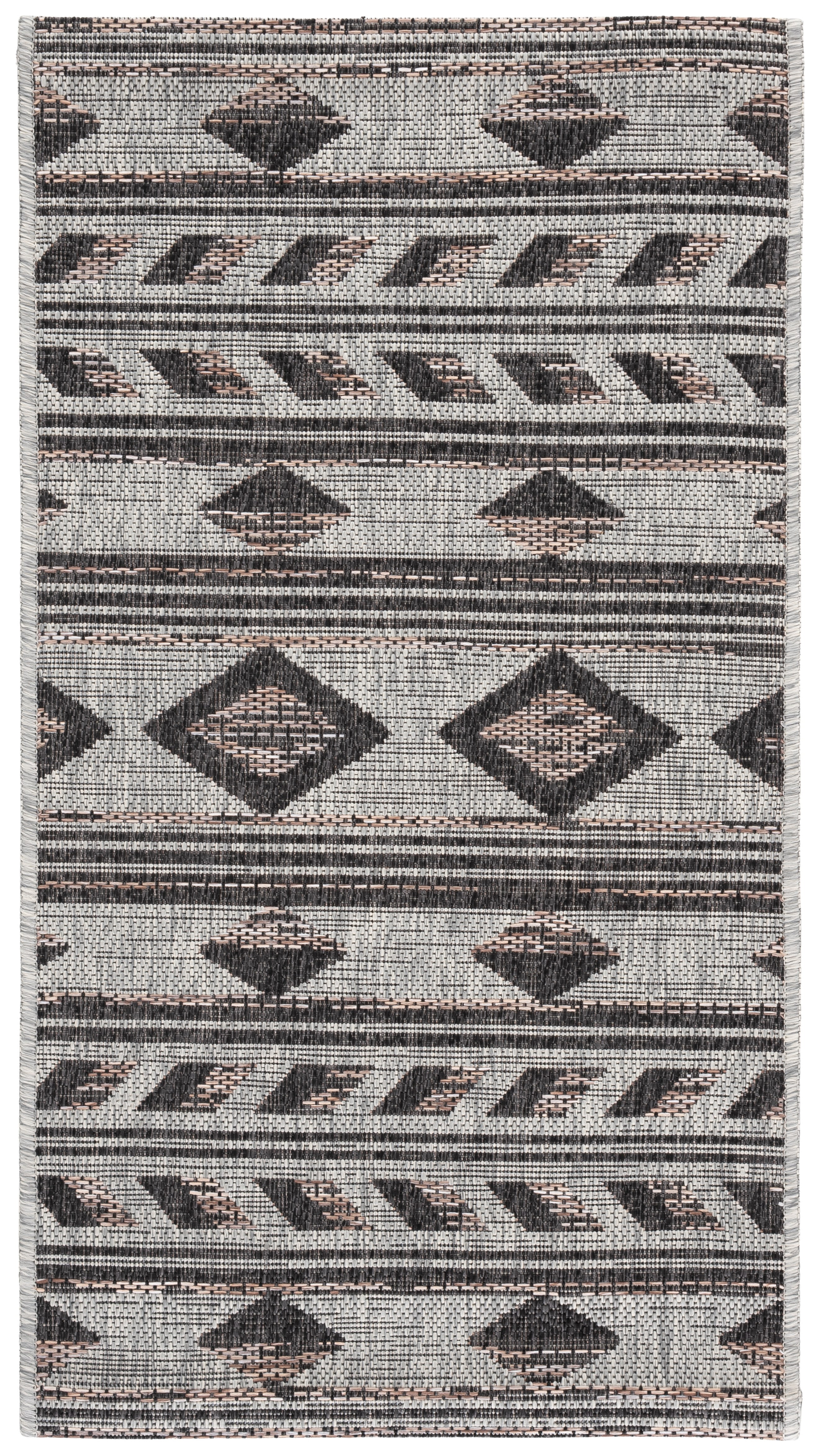 Safavieh Courtyard Allycia Geometric Indoor/Outdoor Area Rug, Gray/Black, 2'7" x 5'