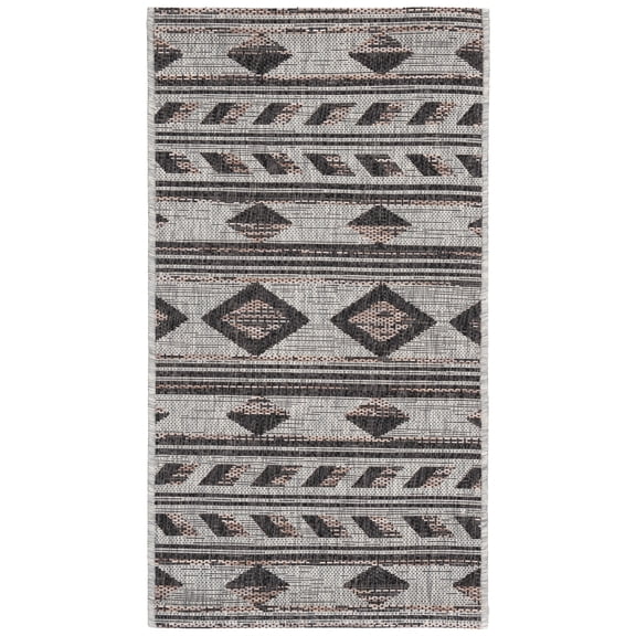 Safavieh Courtyard Allycia Geometric Indoor/Outdoor Area Rug, Gray/Black, 2' x 3'7"
