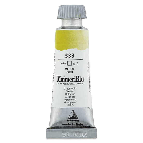 Maimeri Blu Artist Watercolor - Green Gold, 12 ml Tube