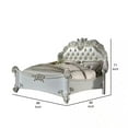 thumbnail image 5 of Benjara Antoine Queen Bed, White Faux Leather Victorian Carved, Antique White, 5 of 5