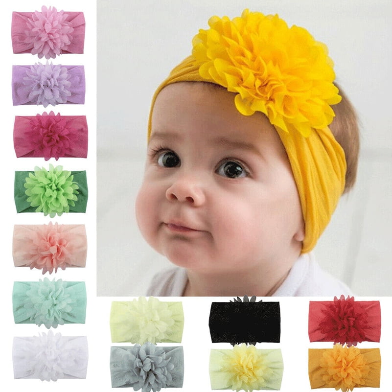 Nituyy Kids Girl Baby Headband Infant Newborn Flower Bow Hair Band ...