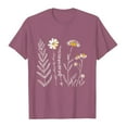 thumbnail image 3 of T Shirts for Women Crewneck Boho Floral Wildflowers Graphic Tees 2025 Summer Cute Shirts Short Sleeve Tops, 3 of 6
