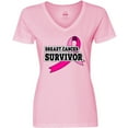 thumbnail image 3 of Inktastic Breast Cancer Survivor with Pink Ribbon Women's V-Neck T-Shirt, 3 of 5