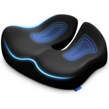 Pioneering Pressure Relief Seat Cushion, Egonomically Curved Office Chair Cushion for Hemorrhoids, Sciatica, Tailbone and Back Pain Relief, Non-Slip Premium Memory Foam Cushion for Car Seat
