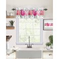 thumbnail image 6 of Valentines Day Heart Valances for Windows Pink Love Heart Valentine Kitchen Curtain Valances Eucalyptus Leaves Window Curtain Topper Curtains for Valentines Day Decor Wedding Party 1 Panel 54x18 Inch, 6 of 6