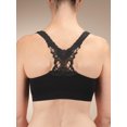 thumbnail image 4 of Seamless Lace Racerback Bra, Black, Small, 4 of 8