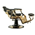 thumbnail image 2 of LEON Barber Chair Diamond Shape Seat Cushion and Backrest, Reclining Heavy Duty Barber Chair, Black Seat Gold Frame, 2 of 8