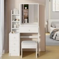 thumbnail image 3 of UBesGoo Vanity Table Set with Sliding Mirror, Makeup Table with 4 Drawers, Dressing Table for Female, Girl, White, 3 of 7
