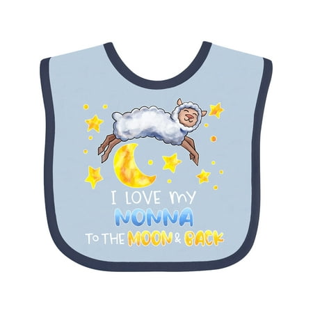 

Inktastic I Love my Nonna to the Moon and Back Cute Sheep Gift Baby Boy or Baby Girl Bib