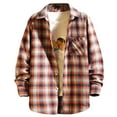 thumbnail image 2 of Men's Lightweight Shirt Jackets,Men's Plaid Shirt Casual Flannel Jacket Button Down Long Sleeve Pocket Shirt Tops,Plaid Button Up Shirts for Men Lightweight, 2 of 4