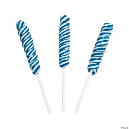 Blue Mini Twisty Lollipops, 24 Individually Wrapped Suckers - Wedding, Birthday and Party Candy - 2 inch Size