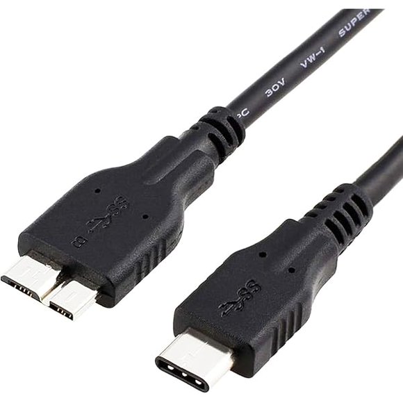 ccwonima External Hard Drive Cable to USB C, 1.5FT Micro B to USB C Cable 10Gbps for Seagate, WD Western Digital, Toshiba Canvio, LaCie, Aiolo Compatible with Mac, iPhone, PC, iPad/Tablet with USB-C