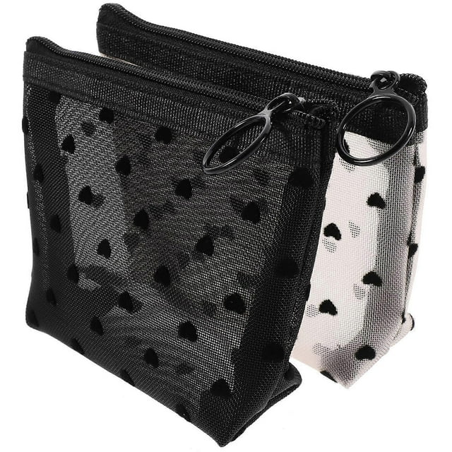2pcs Makeup Bags Zipper Makeup Pouches Travel Cosmetics Bag Small Bags for Women Girls
