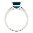 thumbnail image 4 of Solitaire Engagement Ring for Women - 2.5ct Natural London Blue Topaz in 14K White Gold Promise Ring, 4 of 6