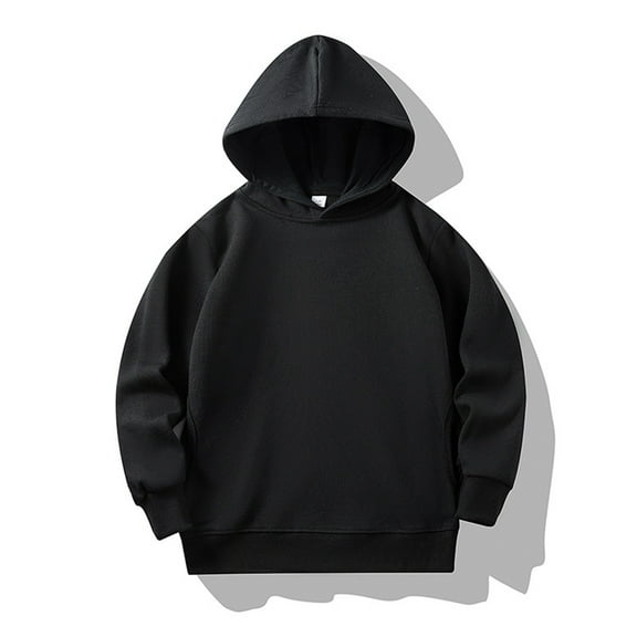 LEEy-world Hoodies for Girls Long Sleeve Solid Color Boys Pullover Hoodies Sweatshirts Top Children Unisex Soft Coat Toddler Fuzzy (Black, 8-9 Years)