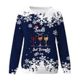 thumbnail image 2 of Gibobby Sudadera sin capucha y ocio para mujer, holgado a la moda, informal de casa con estampado navideño para mujer, atlético y Y2K (Azul, XL), 2 of 4