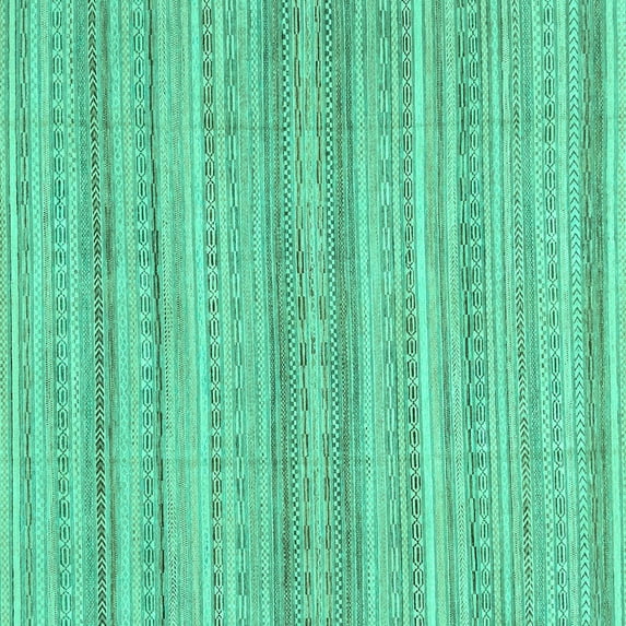 Ahgly Company Indoor Square Abstract Turquoise Blue Modern Area Rugs, 4' Square