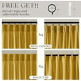 thumbnail image 5 of Mustard Yellow 90 Inch Linen Curtains Pinch Pleated for Living Room Bedroom Dining Boho Light Filtering Pinch Pleat Drapes Hooks Rings Back Tab Semi Sheer Gold Harvest Spring Window Curtains 2 Panels, 5 of 9