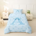 thumbnail image 2 of Erosebridal Kawaii Blue Bow Twin Bedding For Girls Twin Bedding,Personalized Initial A Duvet Cover Set,Microfiber Bedroom Decor,2pcs,No Comforter, 2 of 5