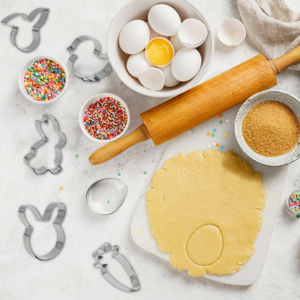 Emporte-Pièce Pâques Lapin Oeuf Carotte 7 Pièces - Moules Biscuits Acier Inoxydable