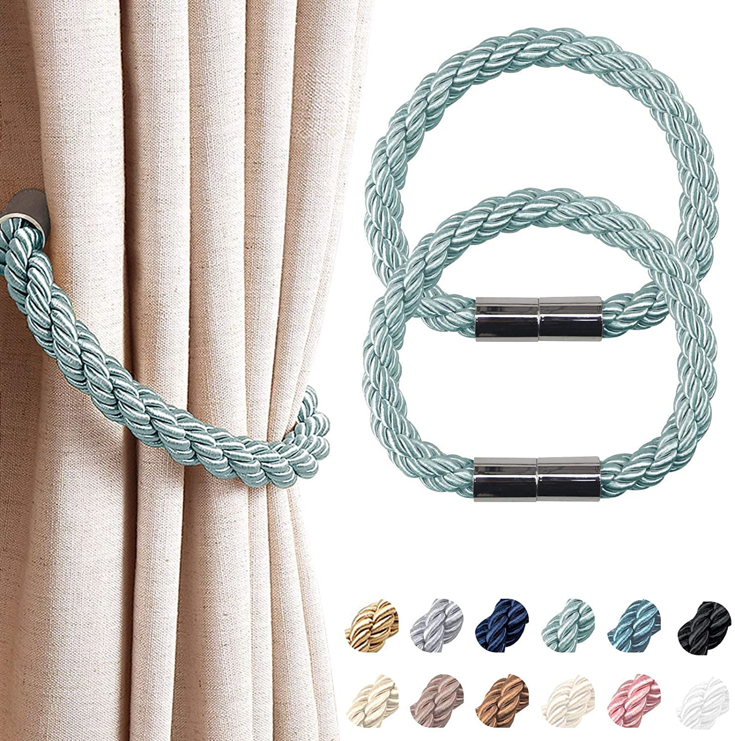 2 Pack Strong Curtain Tiebacks Decorative Rope Holdbacks