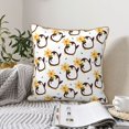 thumbnail image 4 of KLL Penguin With Flowers Decorative Throw Pillow Covers Velvet Soft for Couch Sofa Bedroom Living Room Outdoor (No pillow core)- 18"x18", 4 of 5