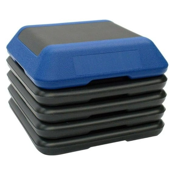 16"x16" Adjustable Aerobic Stepper with Stackable Step Risers | 4"-6''-8''-10''-12" Step Block, Cardio & Physical Therapy | High-Density Platform for Strength & Endurance Training