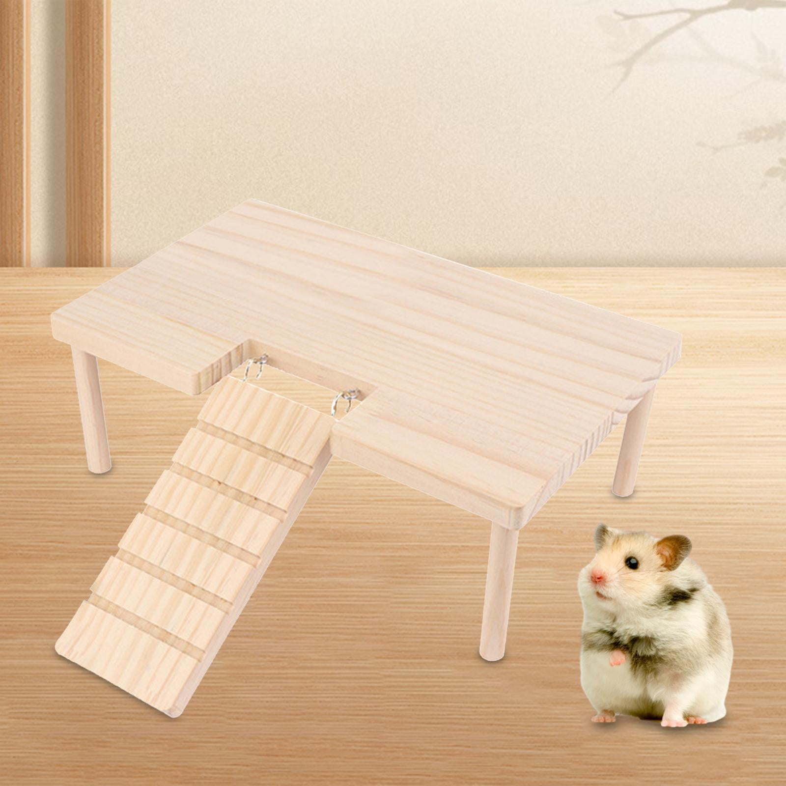 Fzaqwen Hamster Wooden platforms Toy Hamster Playground with Shape Cage Accessories Cage S