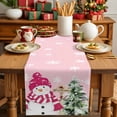 thumbnail image 2 of Pink Xmas Snowman Christmas Tree Table Runner 13x90in Non-Slip Cotton Linen Table Runners, Winter Snowflake Seamless Dresser Scarves TableRunner for Dinner Kitchen Dining Wedding Party, 2 of 9