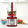 thumbnail image 3 of Kenmore 11-Cup Food Processor and Vegetable Chopper with Reversible Slicing/Shredding Disc, Chop, Slice, Shred, Mince, Grate, Puree, Stainless Steel, 500W, Red and Silver, 3 of 10