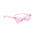 thumbnail image 2 of Milaget Cat Eye Sunglasses Trendy Rimless Sun Protection UV400 Transparent Candy Colored Pink, 2 of 9