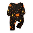 thumbnail image 4 of Halloween Family Pajamas Set Long Sleeve Crew Neck, Soft Matching Halloween Pajamas with Pumpkin Lantern Autumn Leaf Print, Cozy Family Halloween Pajama Set Sleepwear, 4 of 4