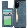 thumbnail image 4 of Galaxy S20 Plus Luxury PU Leather Case,Credit Card Holder,Cash Slots,Stand Function Soft TPU Back Wallet Case Flip Wrist Strap Multi-Function Durable Case for Samsung Galaxy S20 Plus 6.7",Blue, 4 of 13