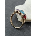 thumbnail image 2 of Diastar Jewels Heart Cut Blue Cubic Zirconia 14K Yellow Gold Finish Silver Wedding Band Ring, 2 of 6