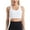 White, variant on Women's Longline Sports Bra High Yoga Tops Built In Bra Crop Top Sports Bra Wireless Racerback Bra Baseball for Women Ripped Top Women Active Crop Pack Lace up Top Women 25th Birthday Tops for Women