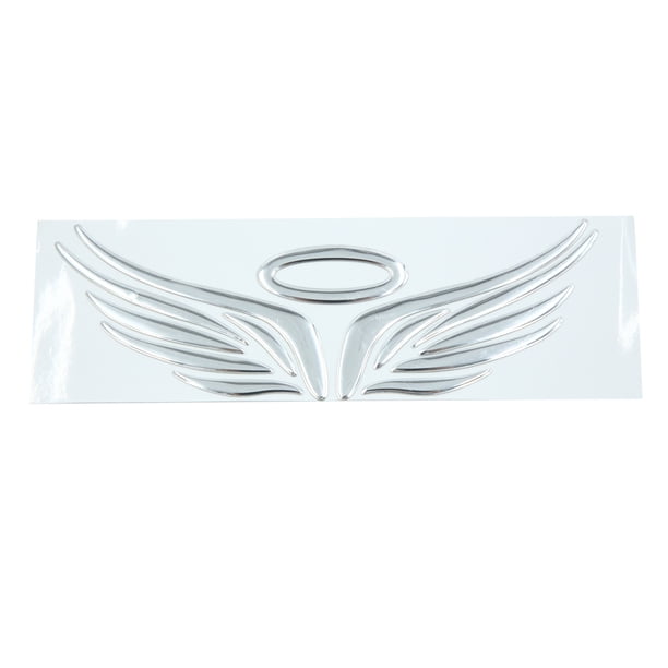 Adhesivo Reflector 3D De Tono Plata Universal Auto Adhesivo De Patrón De Alas De Angel