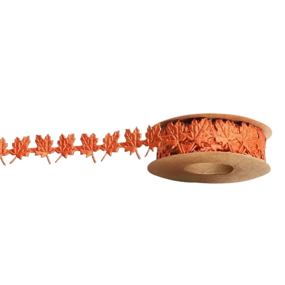 ZPAQI 3 Rolls Maple Leaf Ribbons Fall Ribbons for Thanksgiving Party Decorations