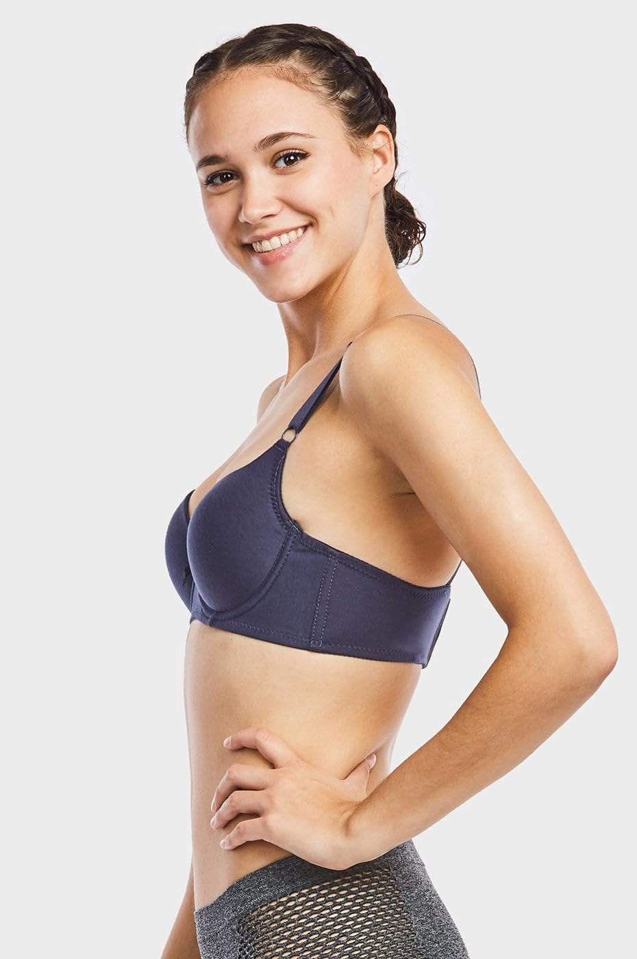 Women's Basic Plain Bras Petite to Plus Size, Pack of 6 4271P5, 40C