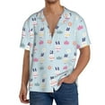 thumbnail image 3 of Vsdgher Rabbit In The Rain Print Men's Wrinkle Free Untucked Cuban Shirt Business Casual Button Down Shirts Short Sleeve Shirt, 3 of 7