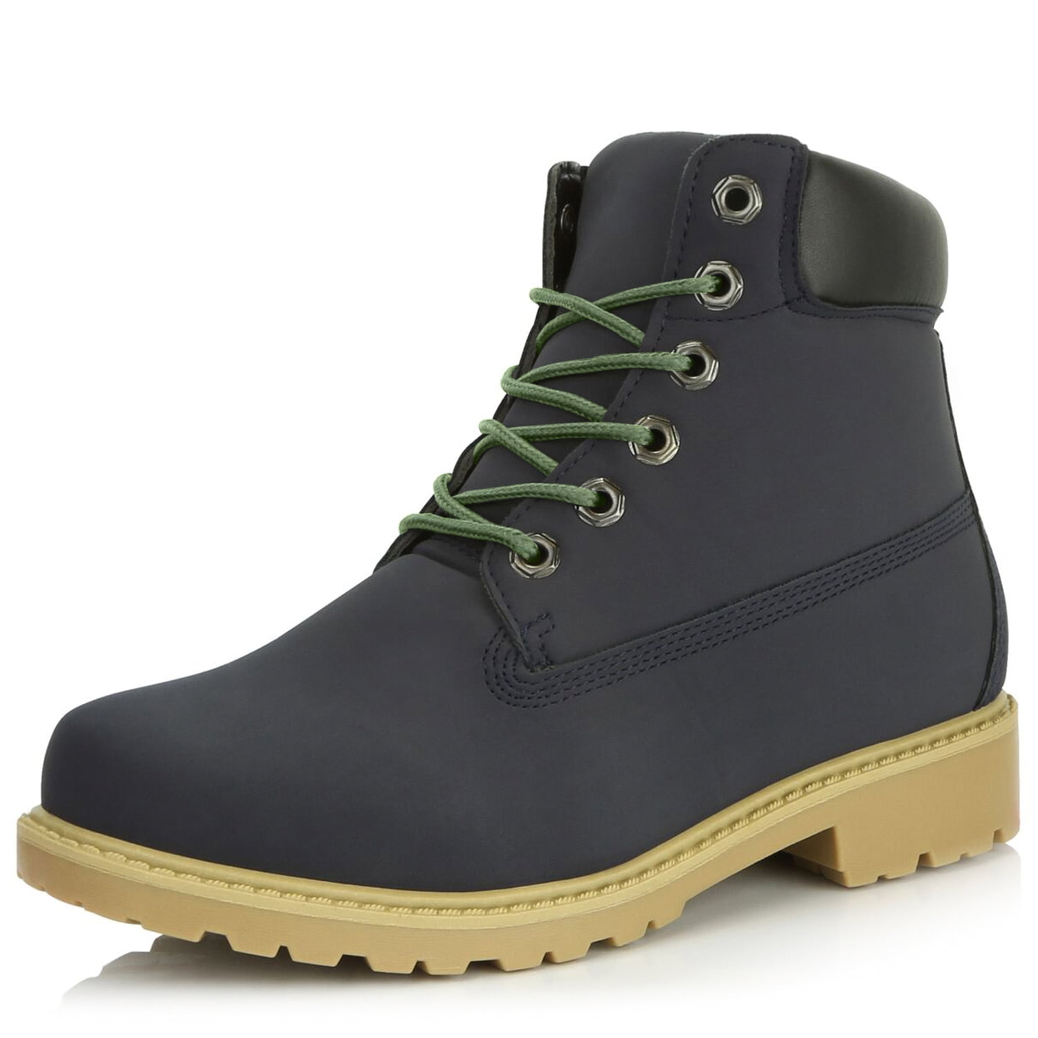 ladies black flat lace up boots