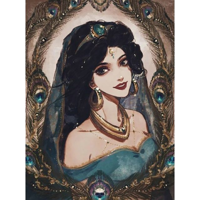 Cuadros Decorativos Diamond Painting 5D DIY Princess Full Round Drill Rhinestone Kit (A856) Likrtyny embutido en tela