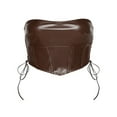 thumbnail image 4 of EIMELI Women Solid Off Shoulder Sleeveless Backless Solid Color Crop Tops, 4 of 4