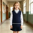 thumbnail image 6 of Kaemgyyd Baby Boys Vest Toddler V Neck Comfort Sweater Cable Knit Sleeveless Pullover Infant Fall Fashion Clothes（Navy,6-7 Years）, 6 of 6