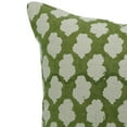 thumbnail image 3 of fabdivine Floral Block Print Pillow Covers Farmhouse Pillowcases Linen Cushion Case Decor for Home Sofa Couch Bed,14"X14",Green, 3 of 8