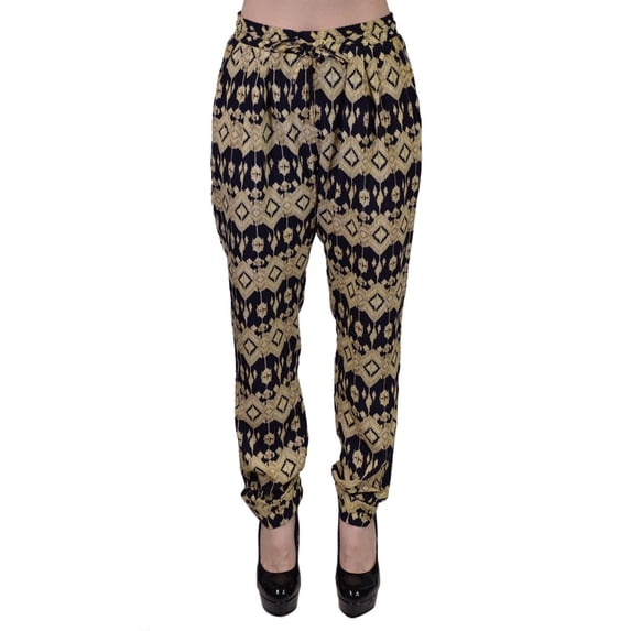 Love & Love Chic Horizontal Royal Abstract Print Drawstring Trouser Pants