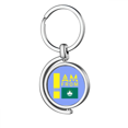 thumbnail image 1 of I Am From Macau Art Deco Fashion Rotating Keychain Metal Keyring Holder, 1 of 2