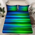 thumbnail image 2 of Castle Fairy Geometric Lines Boy 3pcs Twin Sheet Sets,Abstract Gradient Twin Fitted Sheet,Neon Lights Breathable Flat Sheet,Lightweight Room Decor, 2 of 7