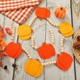 thumbnail image 5 of Dalrosia Felt Pumpkins Wood Bead Garland for Fall Decor- Halloween Thanksgiving Farmhouse Felt Pumpkins Banner for Fireplace Mantel Walls, 5 of 5