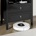 thumbnail image 6 of Modern Black Nightstand with Hidden Charging Station, USB Ports, Cable Hole, 2 Drawers & Open Shelf, 24" Matte Finish Bedside Table for Bedroom or Living Room, 6 of 9